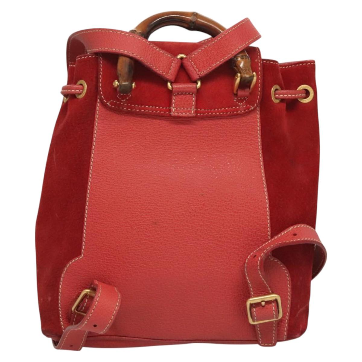 GUCCI Bamboo Backpack Suede Leather Red Gold 504264-1_wm.jpg main image 4