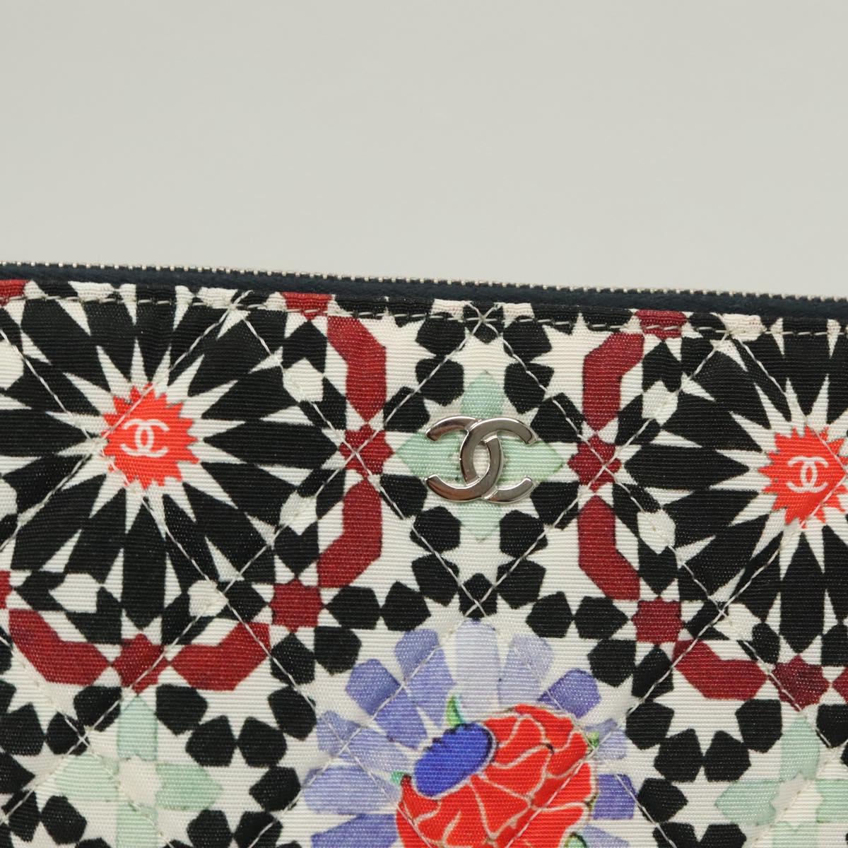 ココ CHANEL Matelasse COCO Mark Pouch Nylon Multicolor CC Auth 129976V