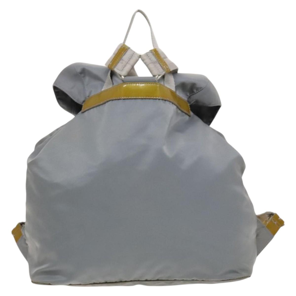 PRADA Backpack Nylon Light Blue Silver PRADA Backpack Nylon Light Blue Silver Auth 130642 | eBay main image 2