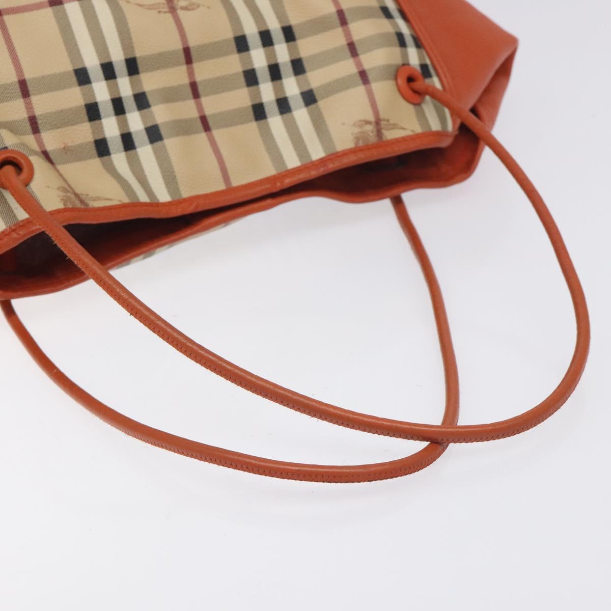 ※lee007※　　　　　　　　　　　　　　　　　　　【タグ付】バーバリー BURBERRY Nova Check Tote Bag PVC Leather Beige Orange gold Auth