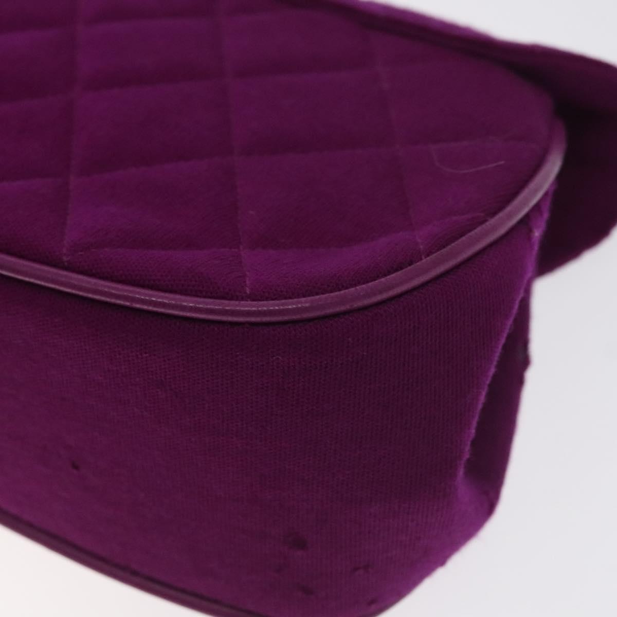 CHANEL Matelasse Hand Bag cotton Purple Gold CC Auth 131194 | eBay