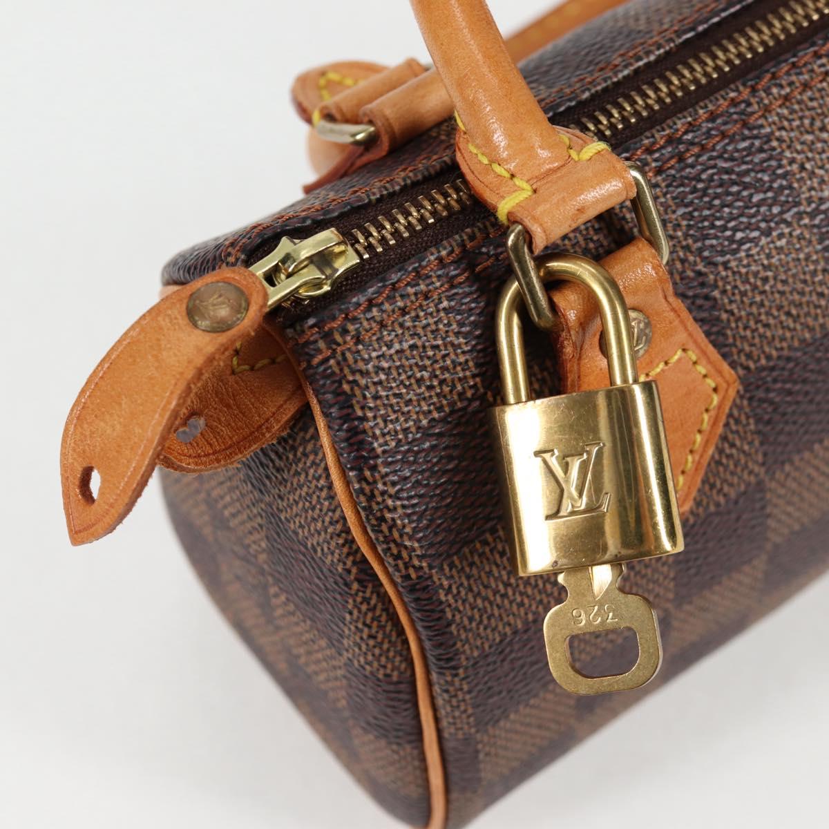 LOUIS VUITTON Damier Ebene Mini Speedy Hand Bag SPO N41536 LV Auth
