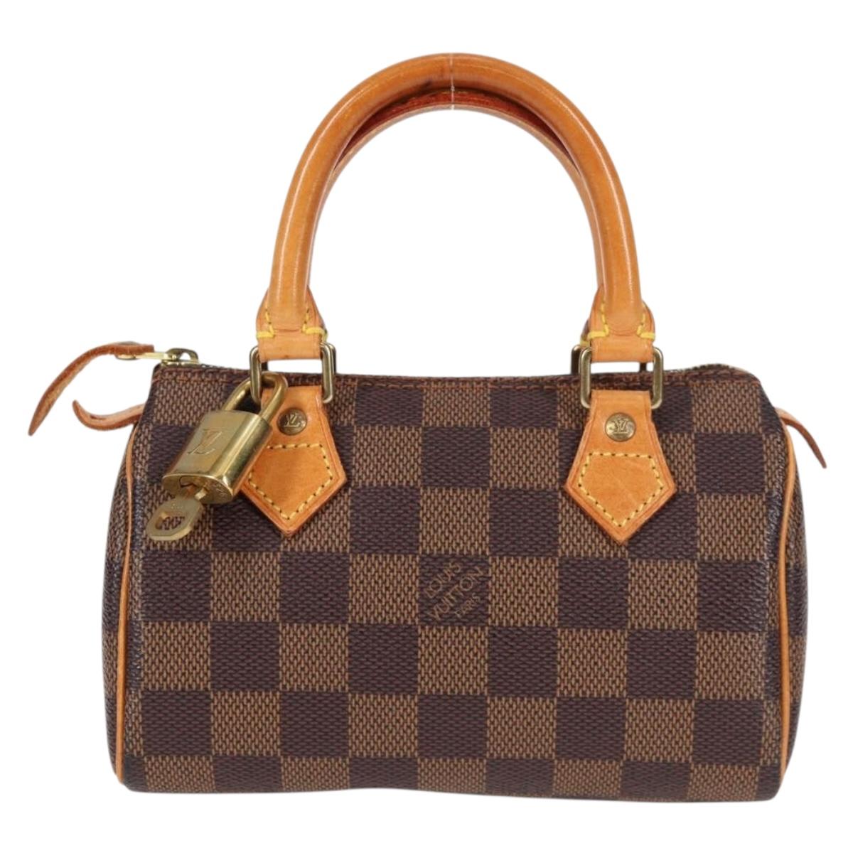 LOUIS VUITTON Damier Ebene Mini Speedy Hand Bag SPO N41536 LV Auth