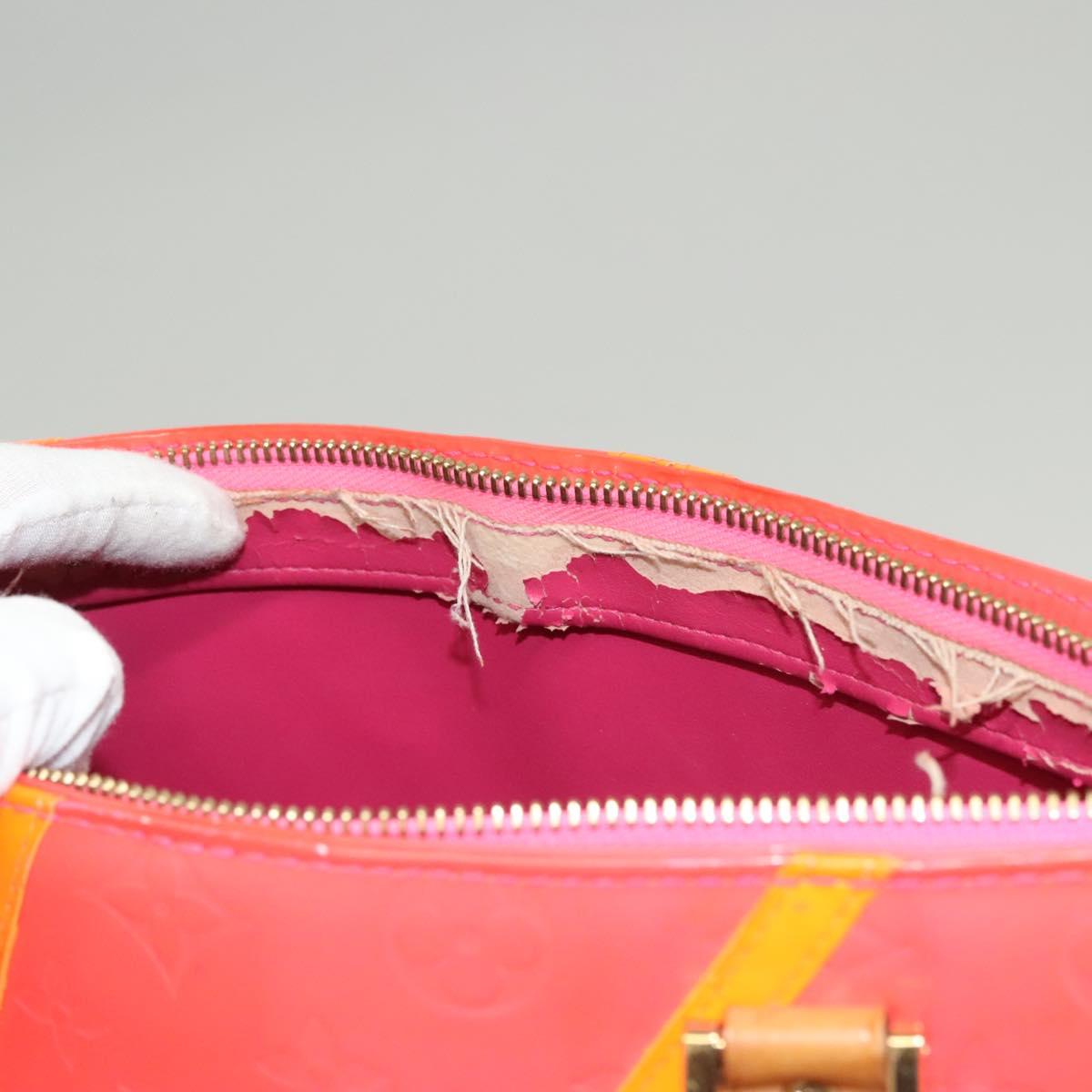 LOUIS VUITTON Monogram Vernis Fluo Houston Hand Bag Orange M91935