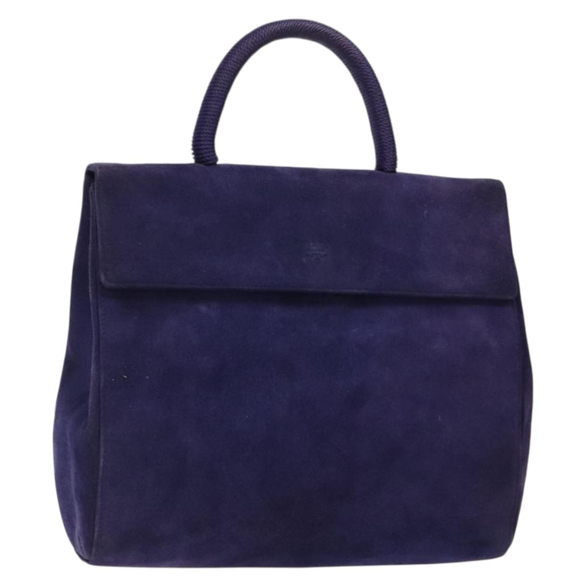 PRADA Hand Bag Suede Purple Gold Auth 132139 | eBay