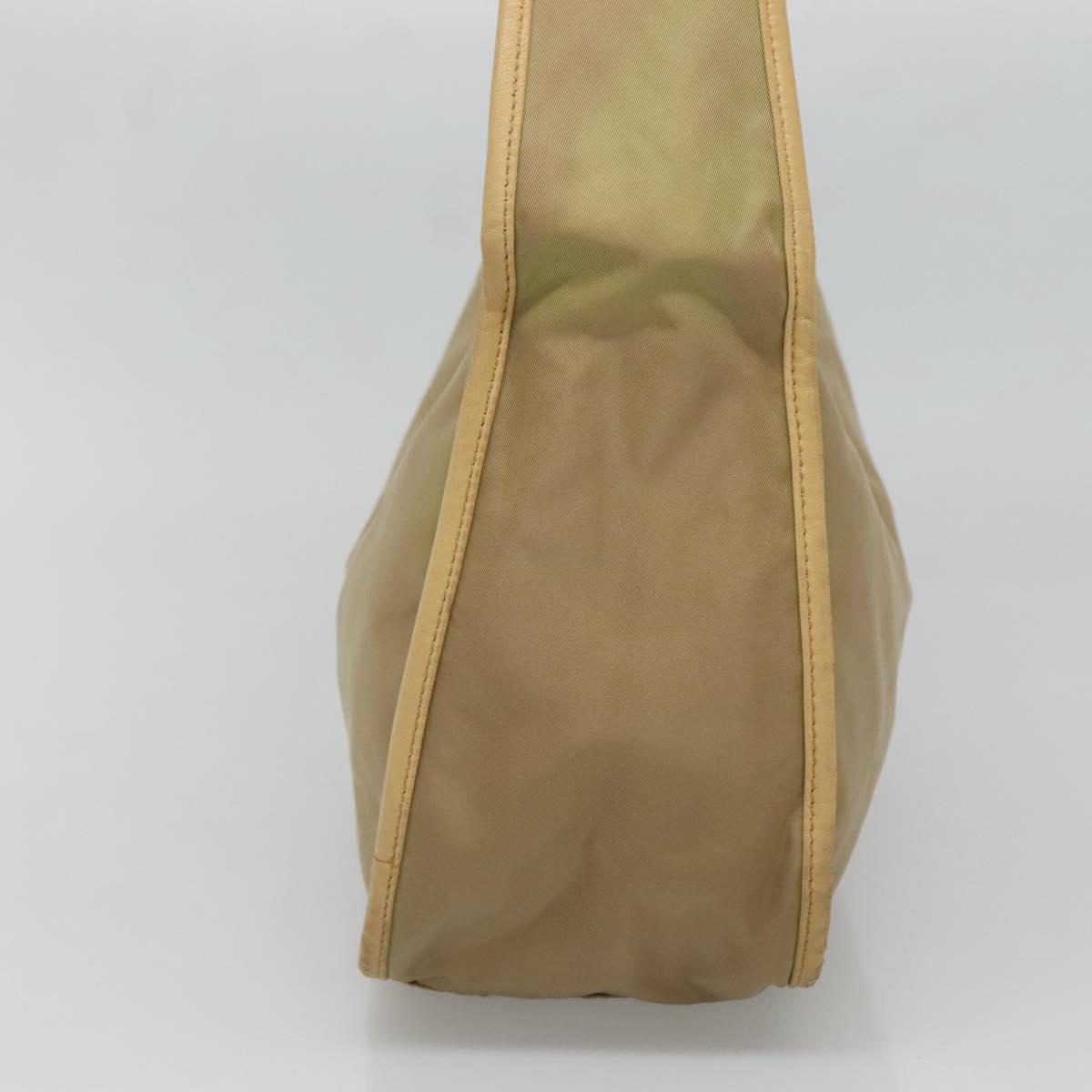 PRADA Shoulder Bag Nylon Leather Brown Silver Auth 132575 | eBay