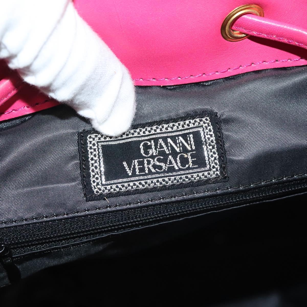 Gianni Versace Backpack Nylon Leather Multicolor Pink gold  display picture 2