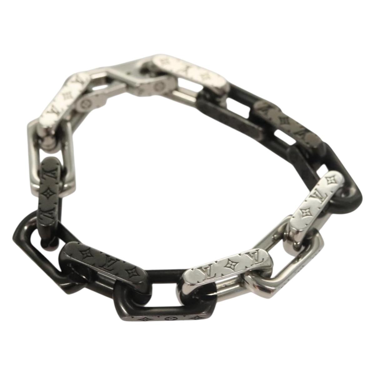 LOUIS VUITTON Bracelet Monogram Chain metal Silver tone M00686 LV