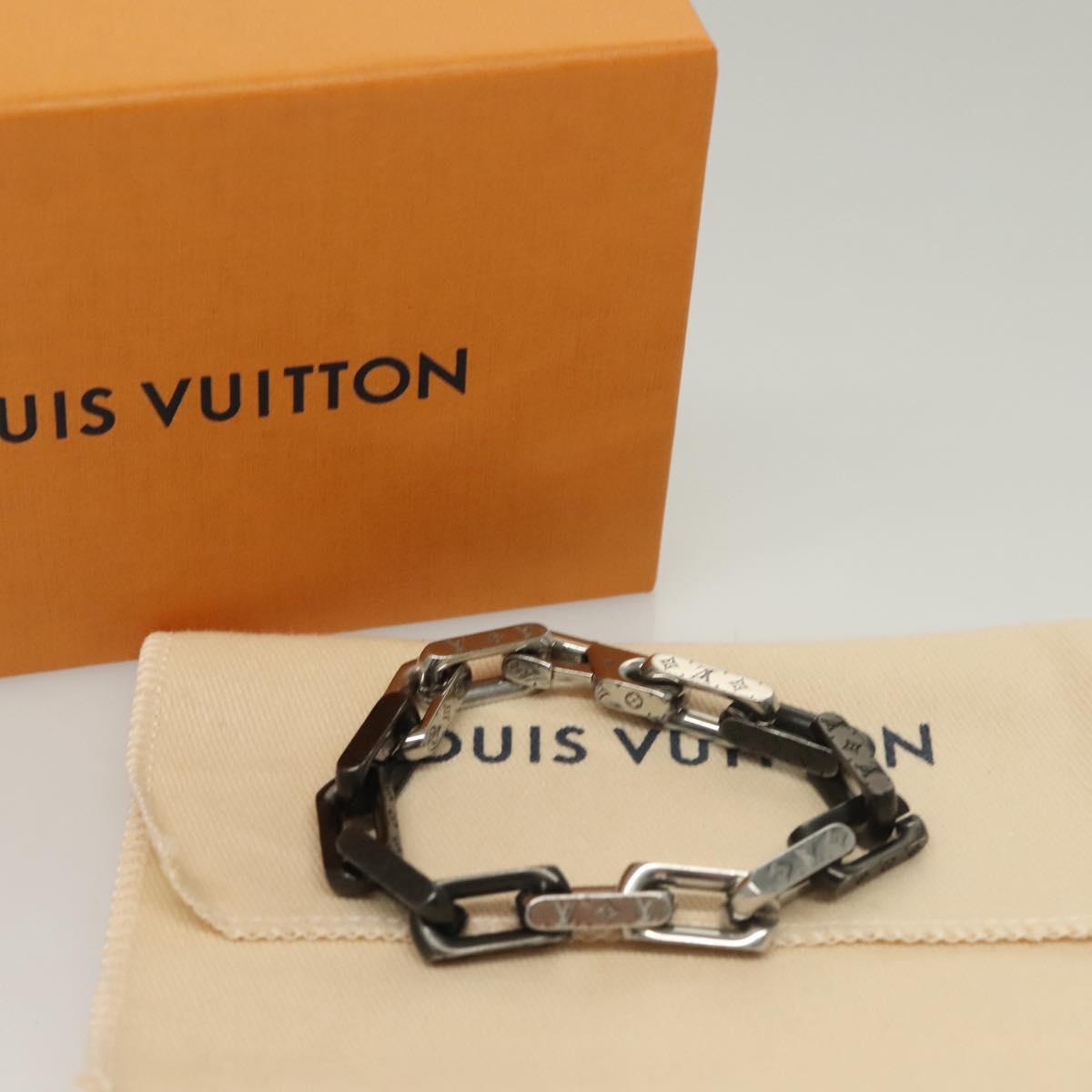 LOUIS VUITTON Bracelet Monogram Chain metal Silver tone M00686 LV