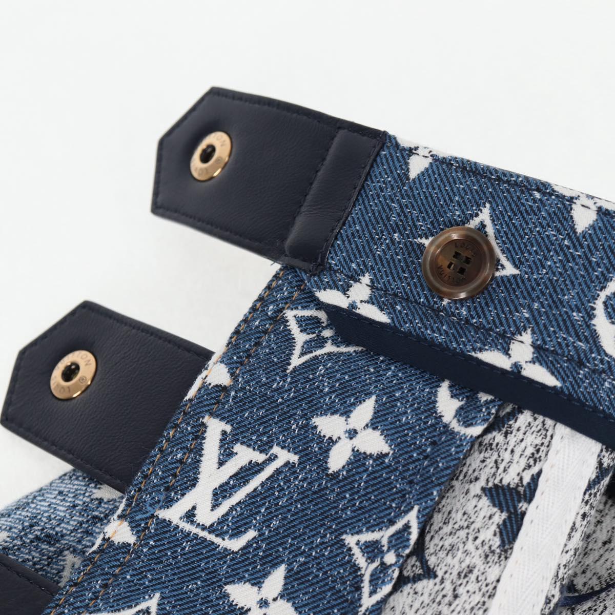 LOUIS VUITTON Monogram Jaguar A line skirt Denim 34 Blue 1A9NK9 LV