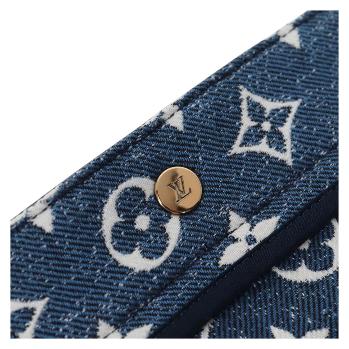 LOUIS VUITTON Monogram Jaguar A line skirt Denim 34 Blue 1A9NK9 LV