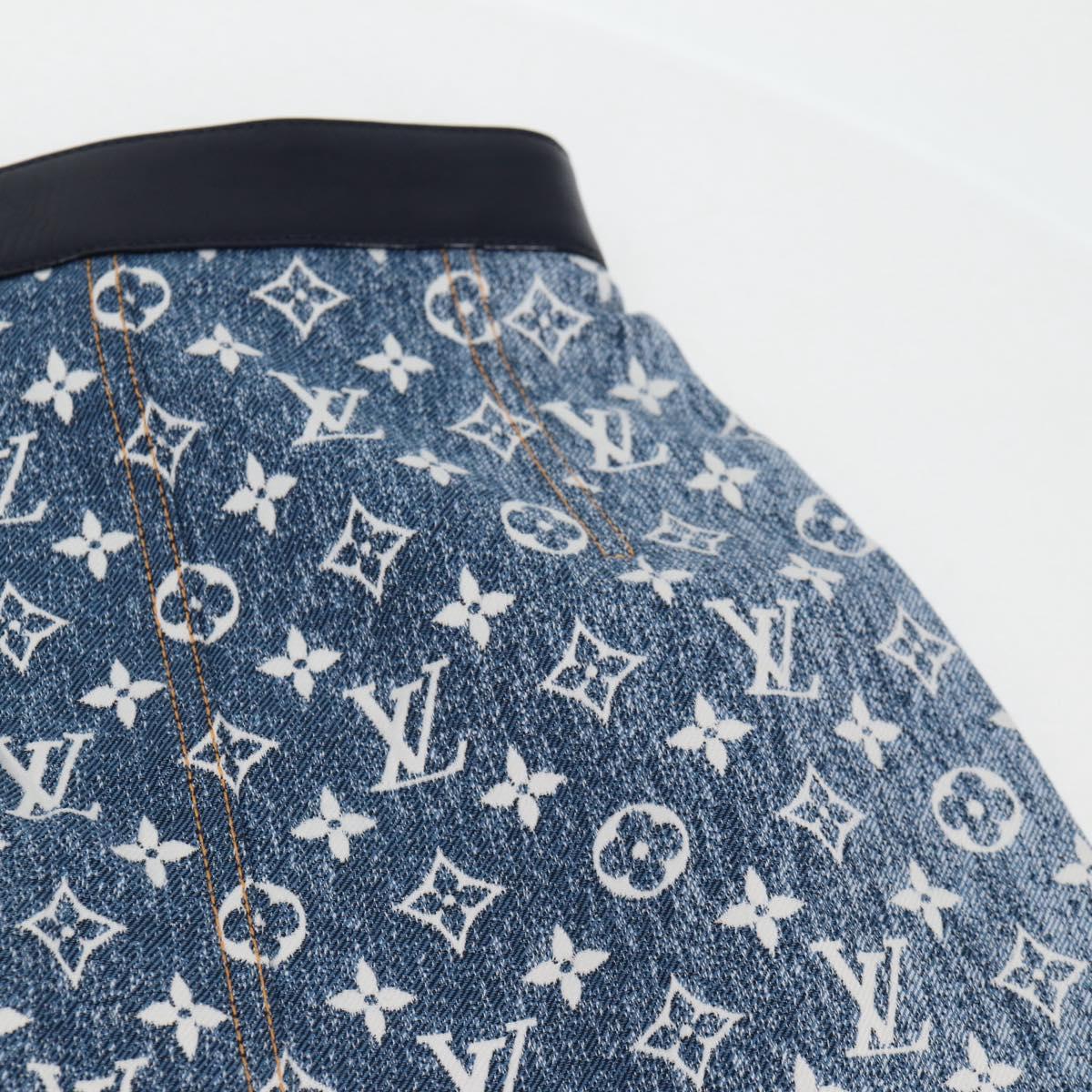 LOUIS VUITTON Monogram Jaguar A line skirt Denim 34 Blue 1A9NK9 LV