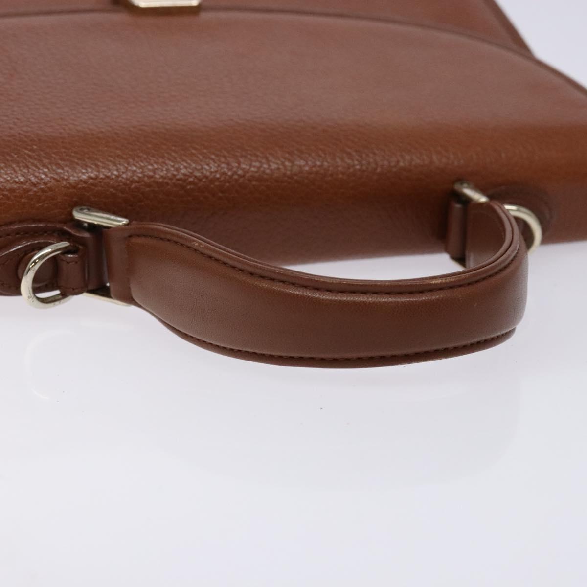 Burberrys Hand Bag Leather Brown Gold Auth 133999 | eBay