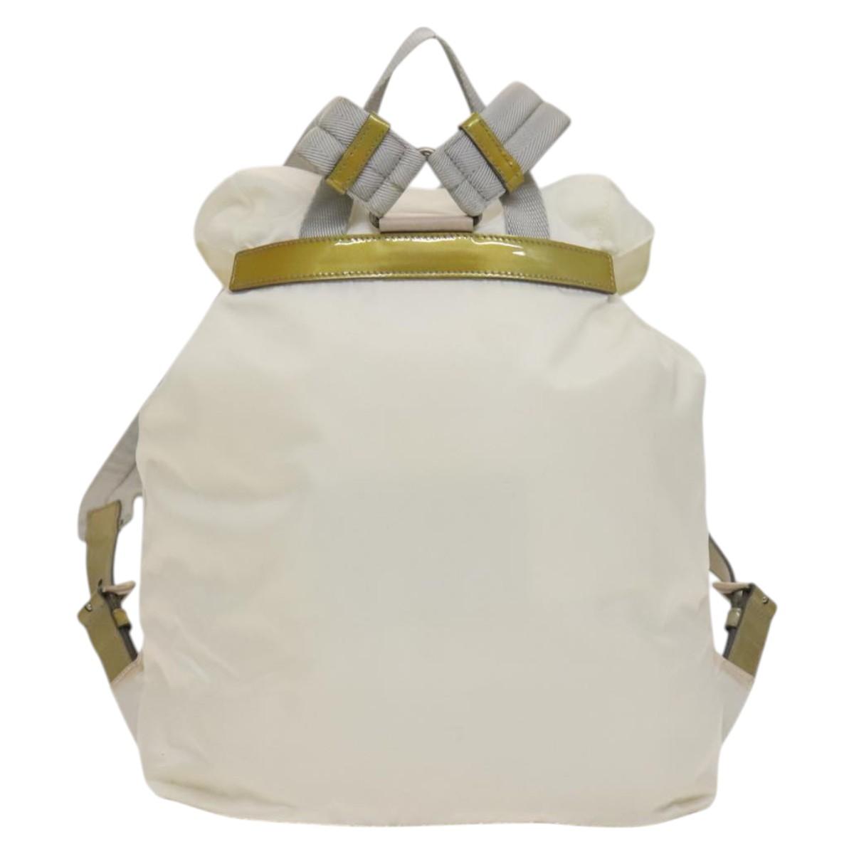 PRADA Backpack Nylon White Silver Auth 134573 | eBay