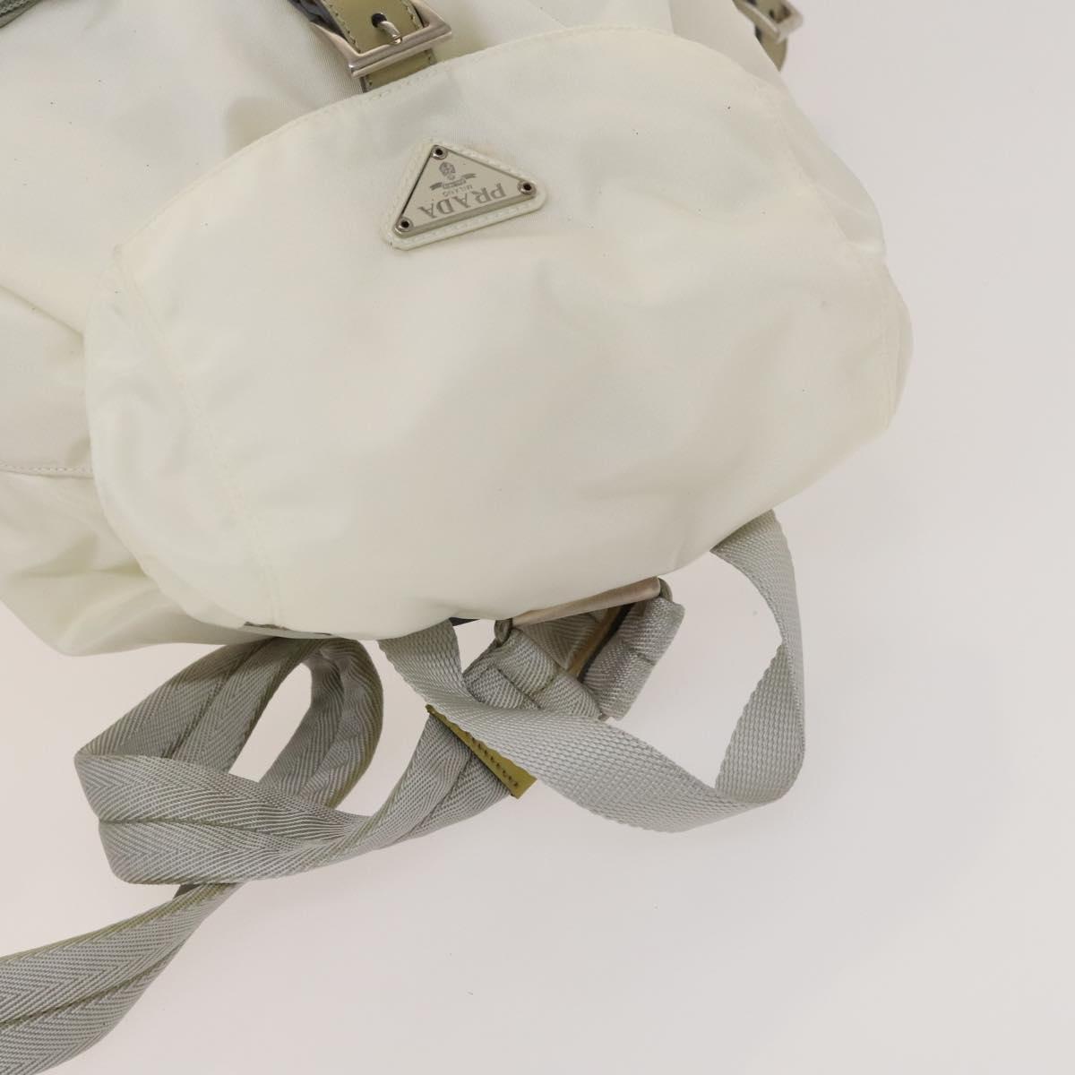 PRADA Backpack Nylon White Silver Auth 134573 | eBay display picture 1