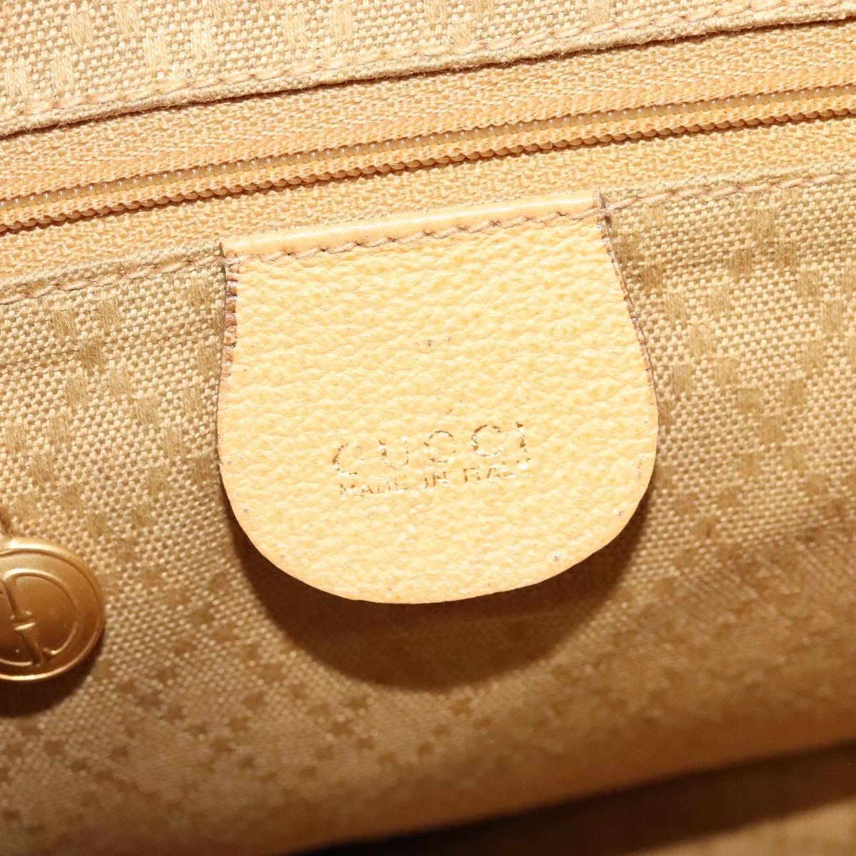 GUCCI Backpack Suede Leather Beige Gold Auth 135058 Pre-Owned Gucci Bamboo Backpack Brown Suede And Leather main image 2