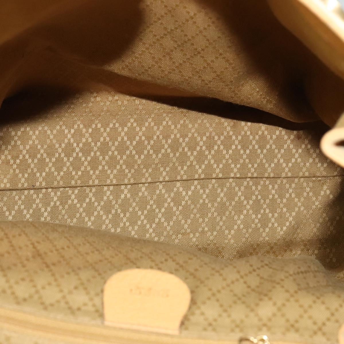 GUCCI Backpack Suede Leather Beige Gold Auth 135058 Pre-Owned Gucci Bamboo Backpack Brown Suede And Leather main image 4