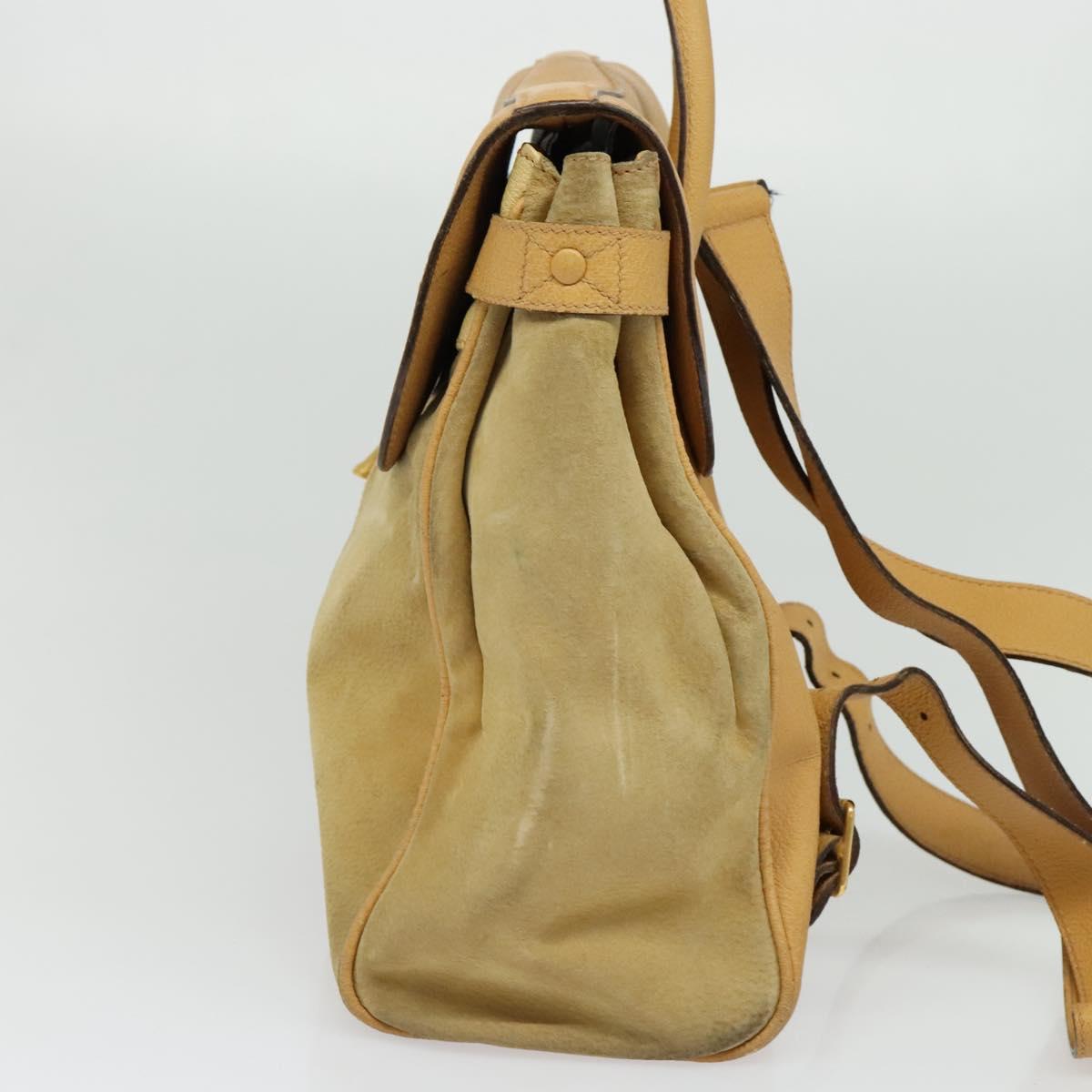 GUCCI Backpack Suede Leather Beige Gold Auth 135058 GUCCI Backpack Suede Leather Beige Gold Auth 135058 | eBay main image 4