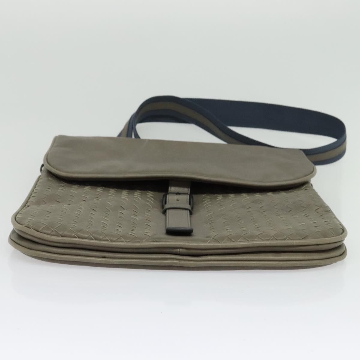 バッグ BOTTEGA VENETA INTRECCIATO LEATHER BAG BOTTEGA VENETA INTRECCIATO Shoulder Bag Leather outlet Gray Auth