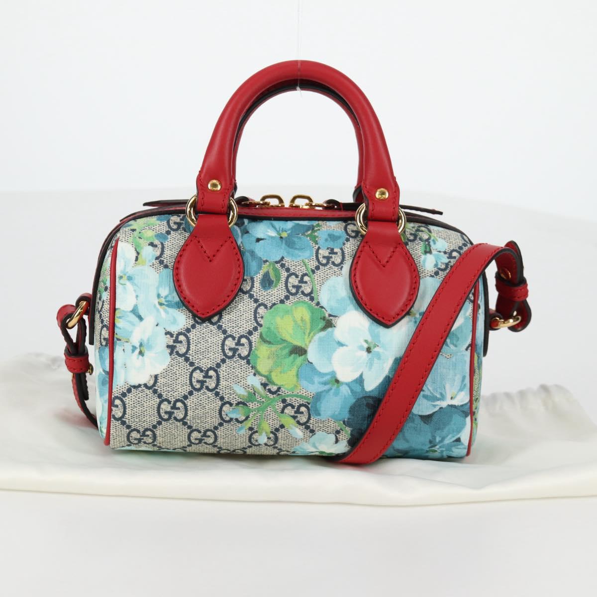 GUCCI GG Blooms Hand Bag PVC 2way Red Navy 546312 Auth 135290M | eBay