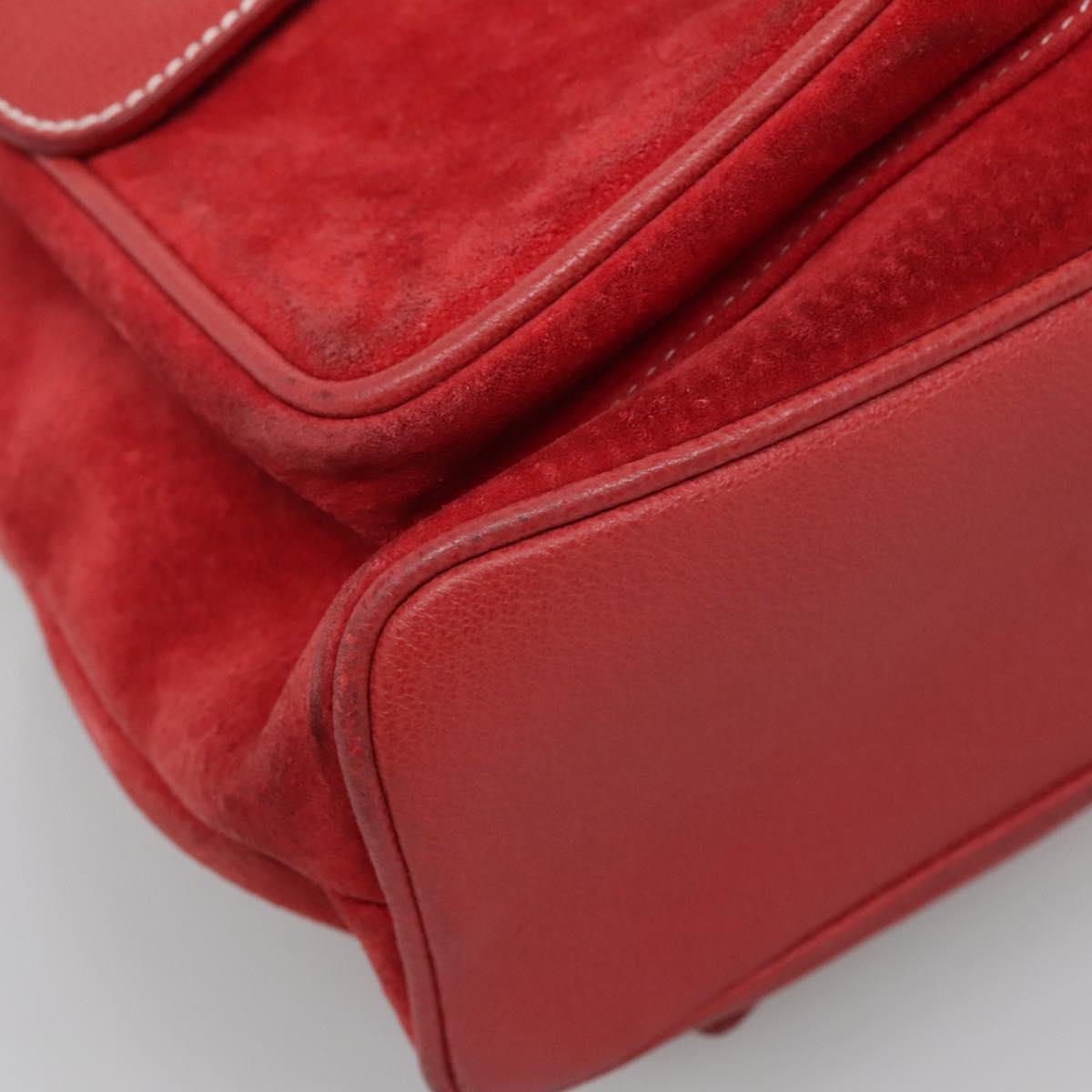 GUCCI Bamboo Backpack Suede Red Gold 003 2058 0016 Auth  display picture 3