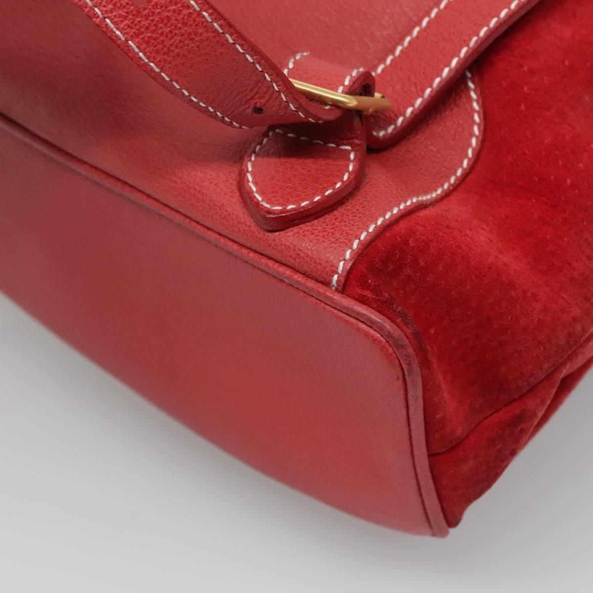 GUCCI Bamboo Backpack Suede Red Gold 003 2058 0016 Auth 136160 GUCCI Bamboo Backpack Suede Red Gold 003 2058 0016 Auth  main image 2
