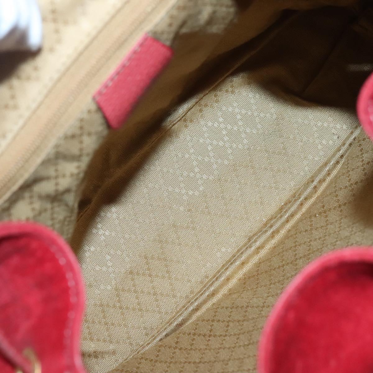 GUCCI Bamboo Backpack Suede Red Gold 003 2058 0016 Auth 136160 90s Suede Bamboo Backpack | Authentic & Vintage | ReSee main image 3