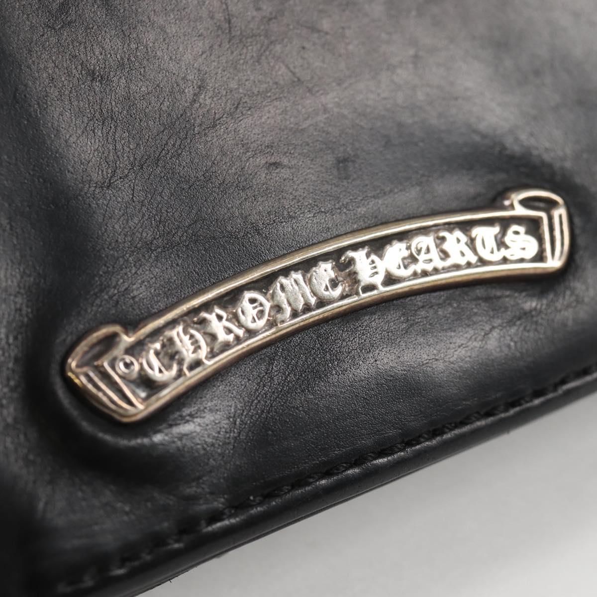 Chrome Hearts Joey Compact Wallet Leather Black Auth 136314M | eBay