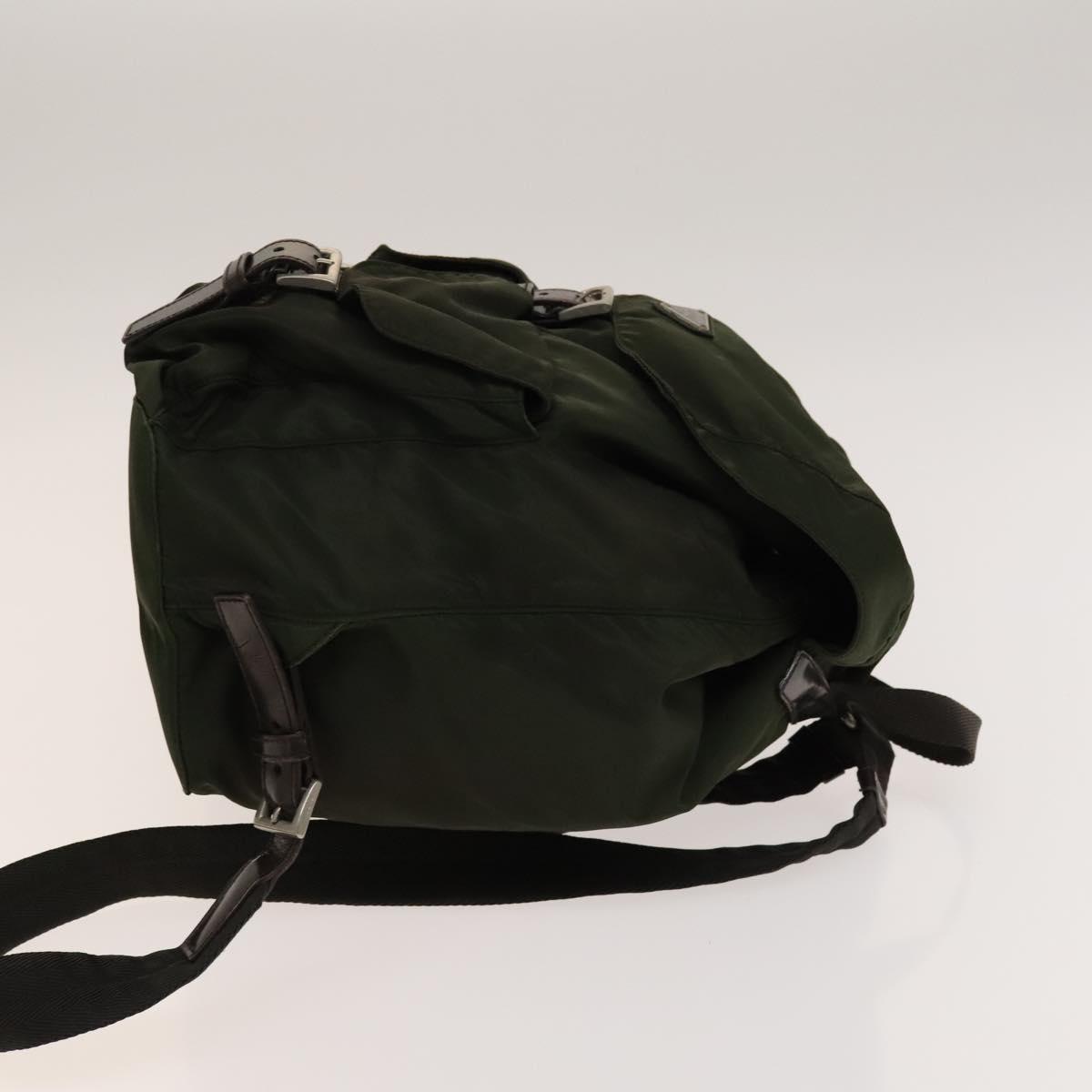 PRADA Backpack Nylon Green Silver Auth 136692 | eBay