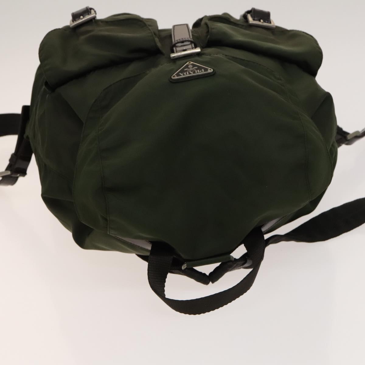 PRADA Backpack Nylon Green Silver Auth 136692 | eBay