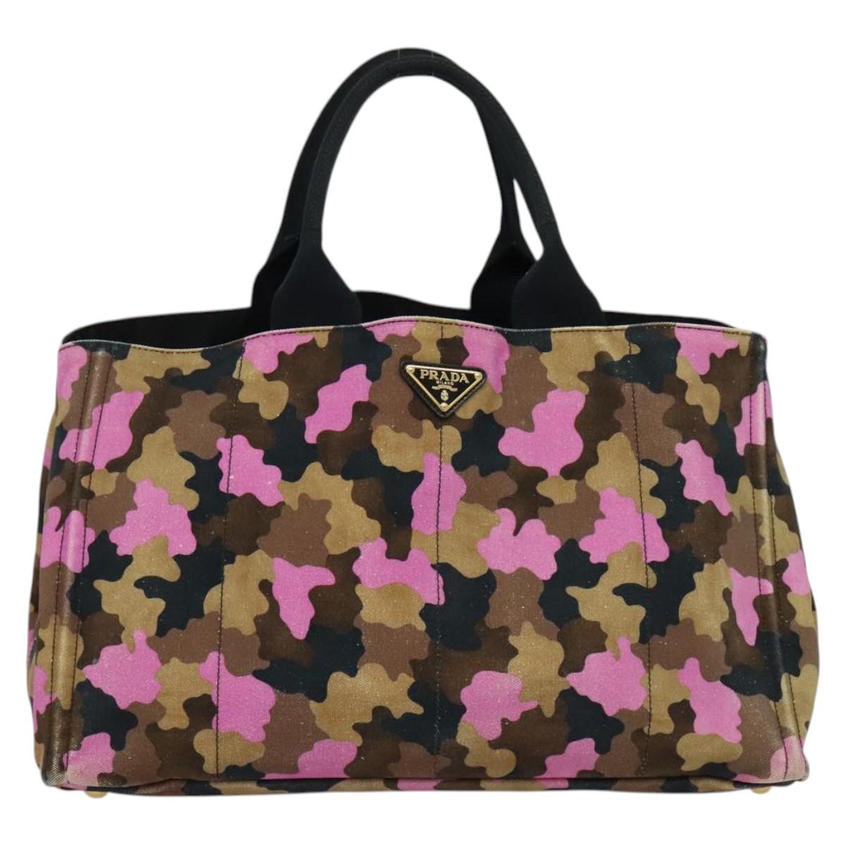 バッグ PRADA Camouflage Canapa 2way hand bag PRADA Camouflage Canapa GM Hand Bag Canvas Purple Gold Auth 137846