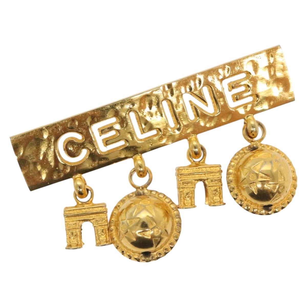 ◆CELINE　ヴィンテージピンバッチ CELINE Brooch metal Gold Auth 138900V | eBay