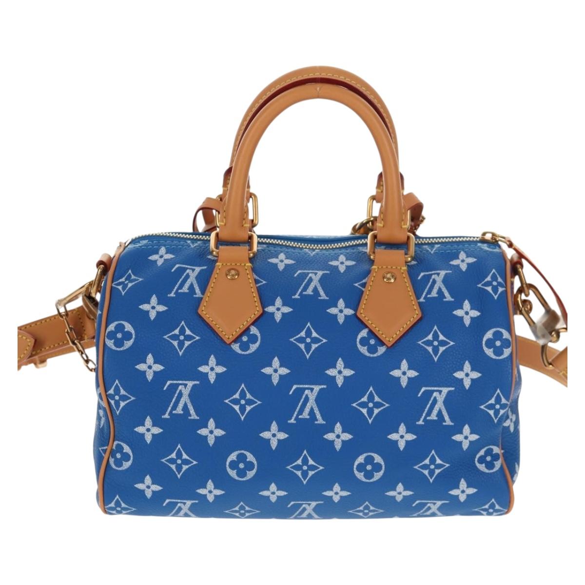 LOUIS VUITTON Monogram Speedy P9 Bandouliere 25 Bag Blue M24424 LV