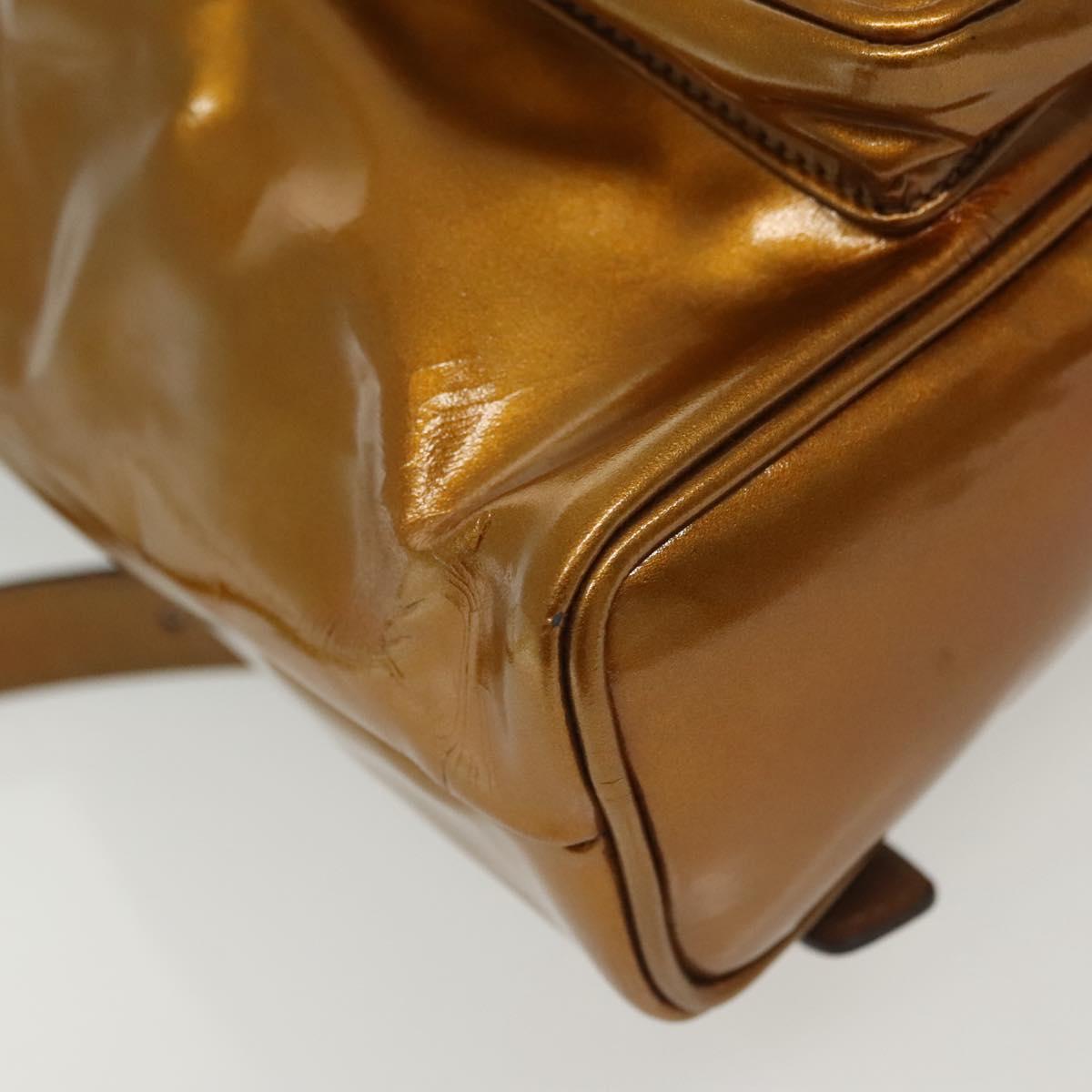 GUCCI Bamboo Backpack Patent leather Outlet Gold 003 1705 0030 Auth 139519 GUCCI Bamboo Backpack Patent leather Outlet Gold 003 1705  main image 2