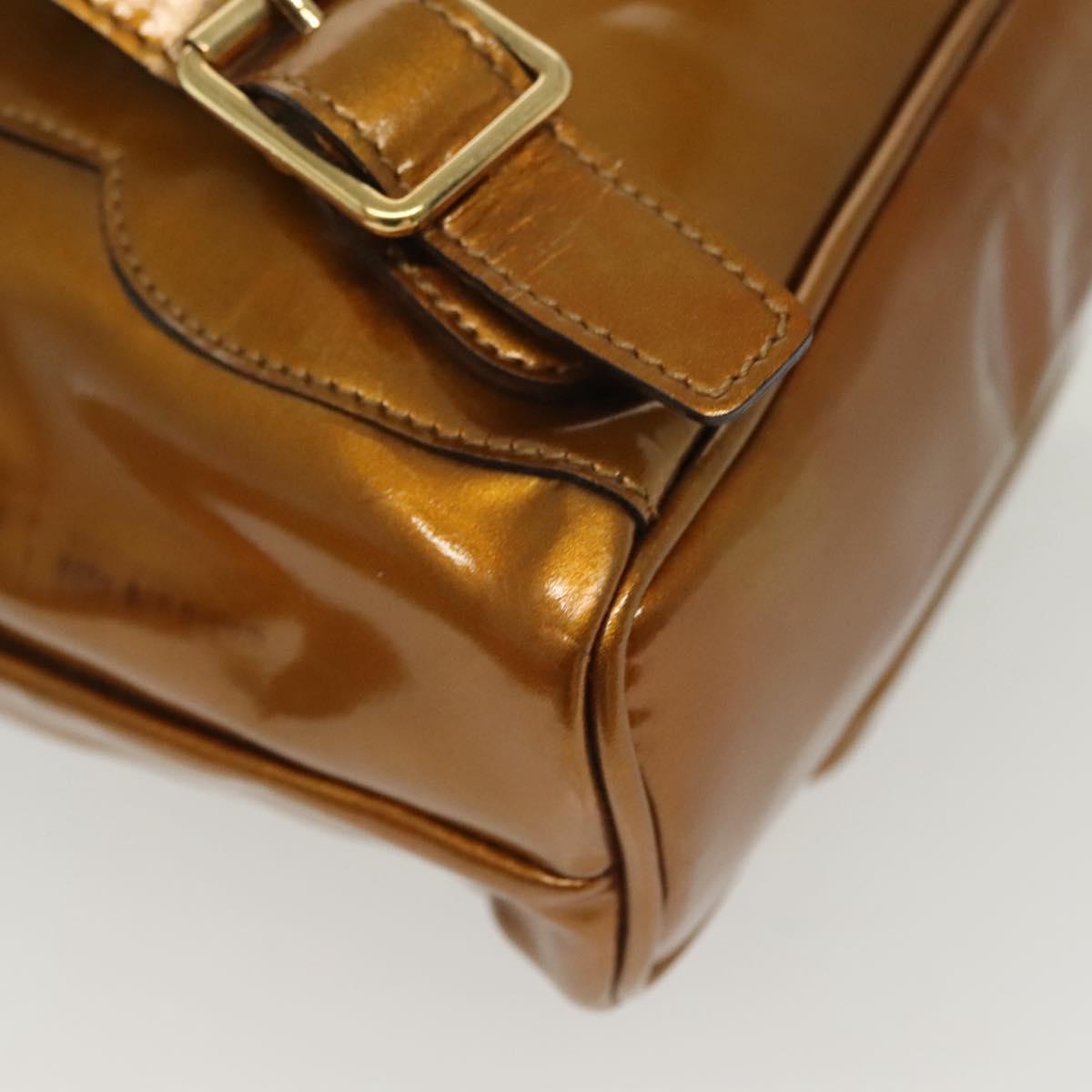 GUCCI Bamboo Backpack Patent leather Outlet Gold 003 1705  display picture 1