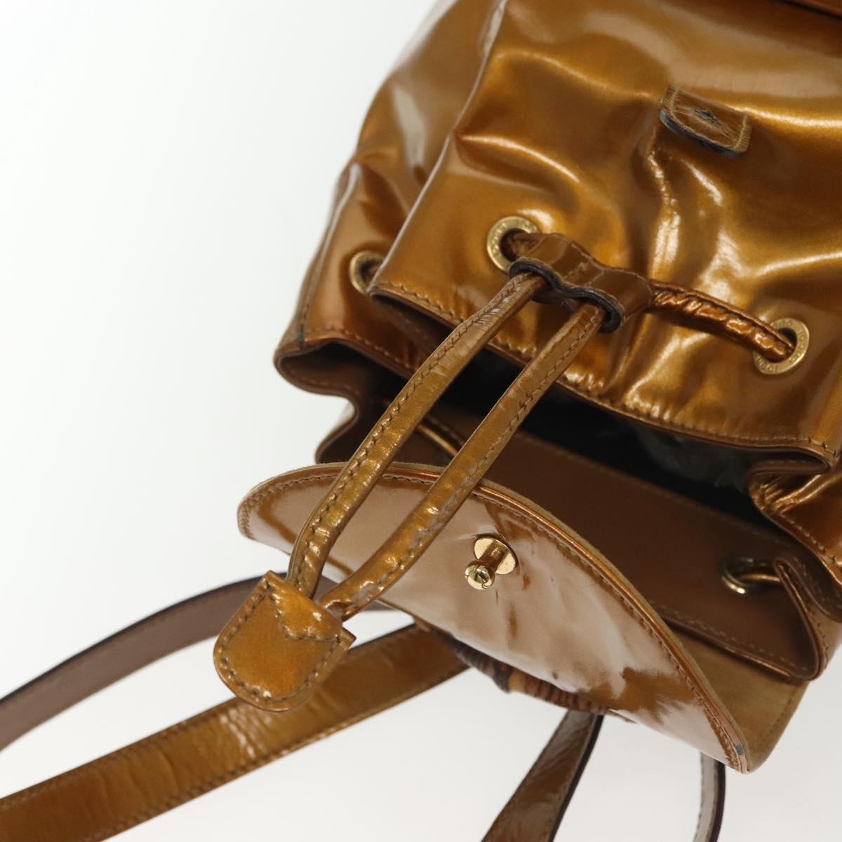 GUCCI Bamboo Backpack Patent leather Outlet Gold 003 1705  display picture 1