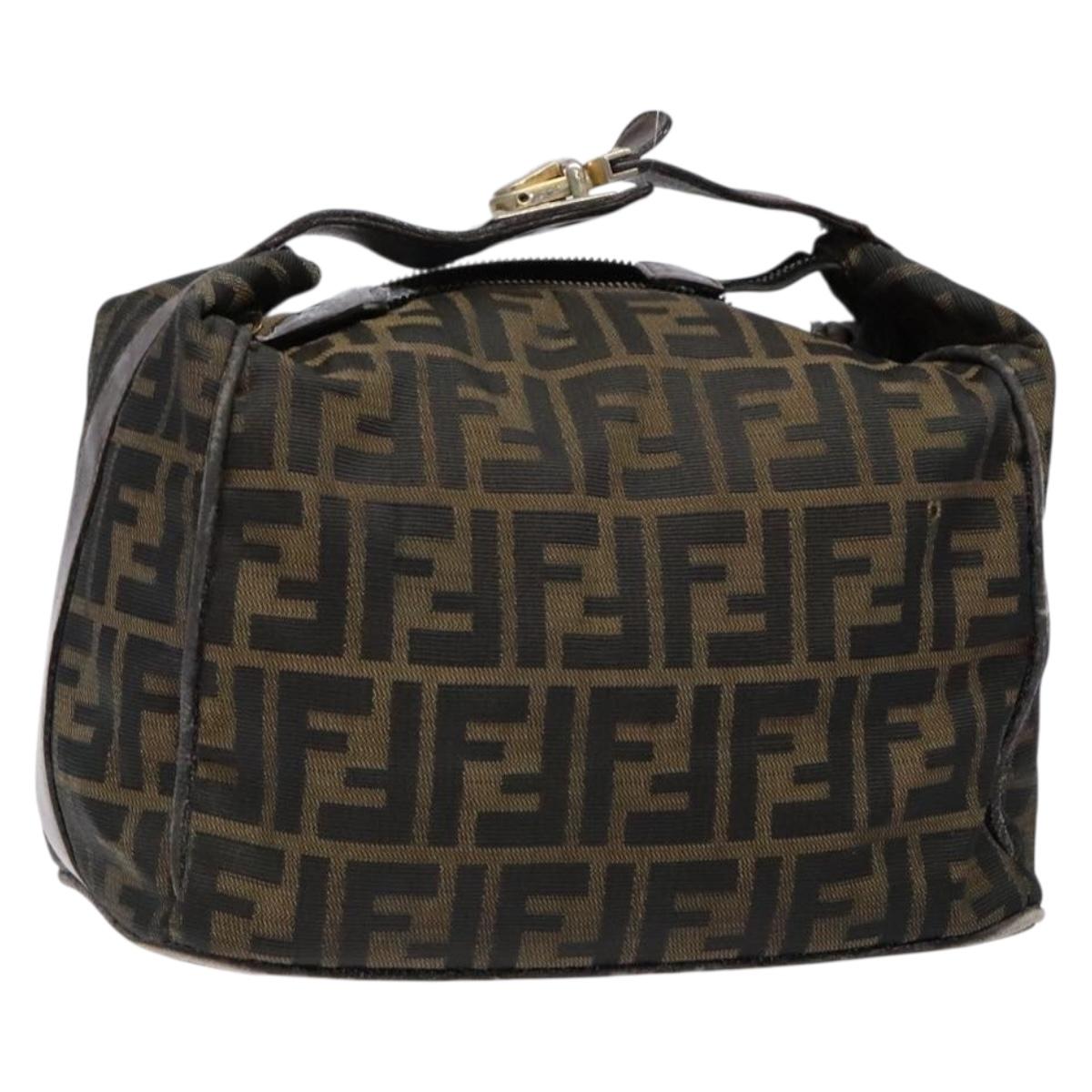 バッグ FENDI Zucca Vanity Bag Makeup Pouch FENDI Zucca Canvas Vanity Pouch Black Brown Auth 139592 | eBay