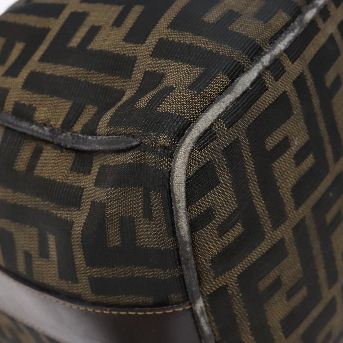 FENDI Zucca Canvas Vanity Pouch Black Brown Auth 139592 | eBay