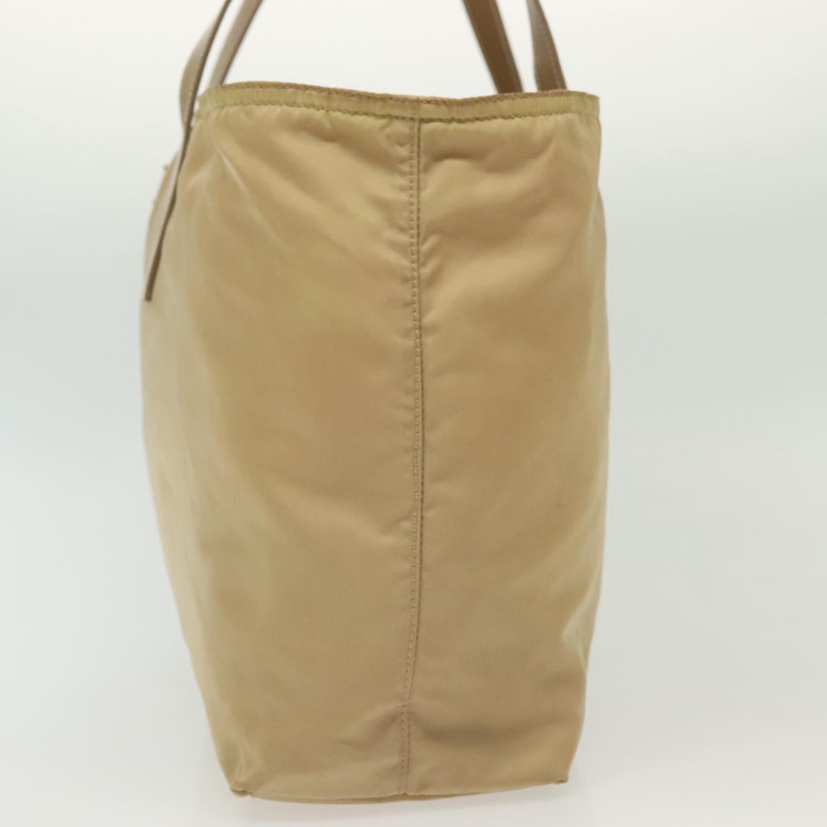 PRADA Tote Bag Nylon Beige Silver Auth 140315 | eBay