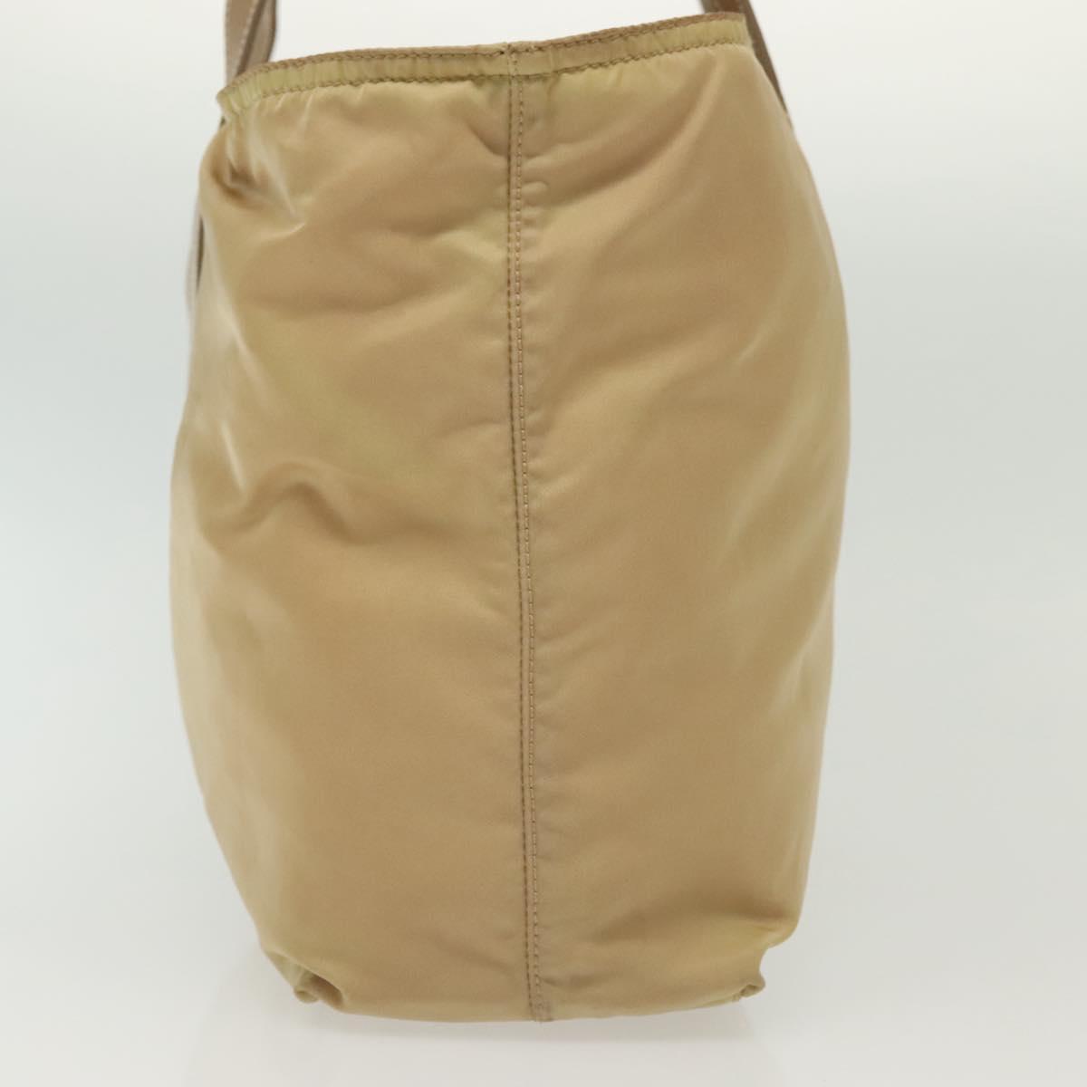 PRADA Tote Bag Nylon Beige Silver Auth 140315 | eBay