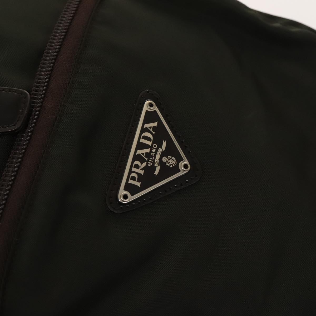 PRADA Backpack Nylon Khaki Silver Auth 140623 PRADA Backpack Nylon Khaki Silver Auth ki5980 Silvery ref  main image 4