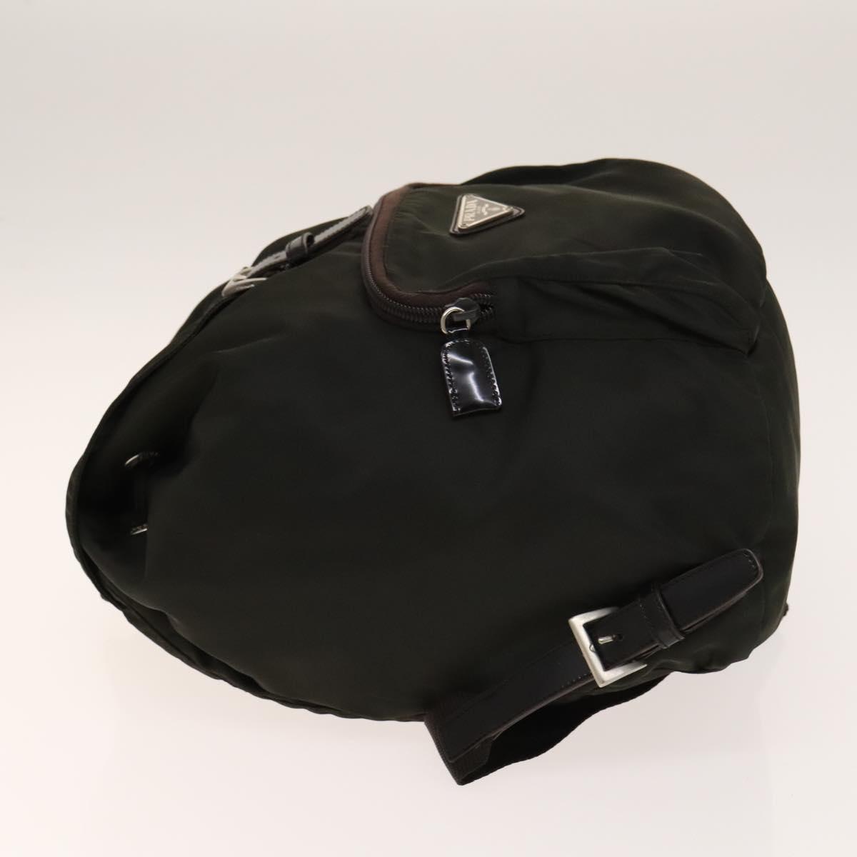 PRADA Backpack Nylon Khaki Silver Auth 140623 PRADA Backpack Nylon Khaki Silver Auth 140623 | eBay main image 4