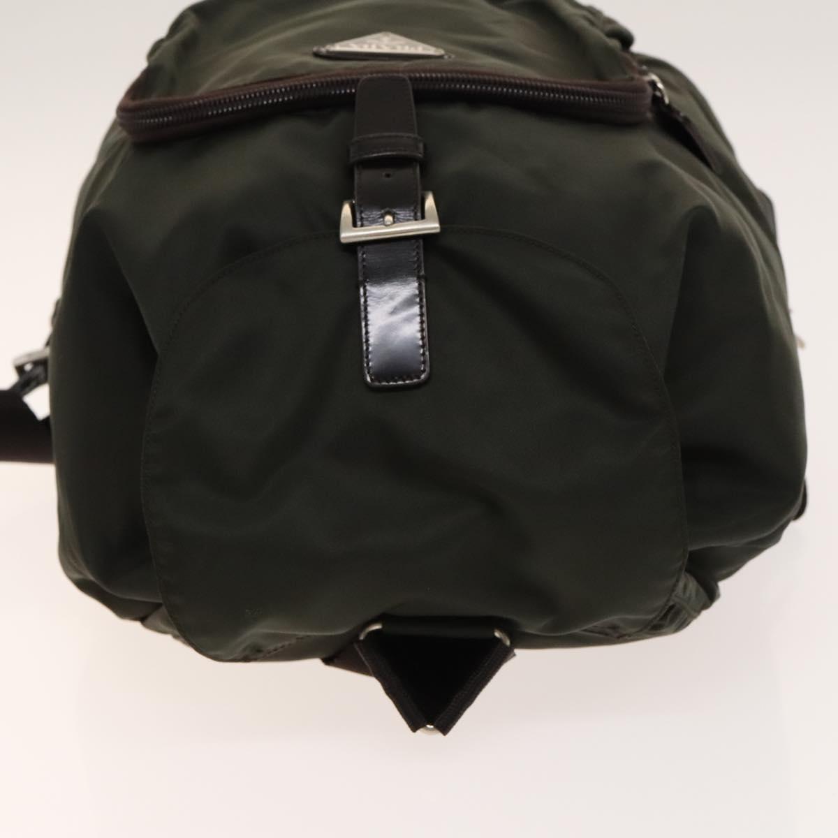 PRADA Backpack Nylon Khaki Silver Auth 140623 PRADA Backpack Nylon Khaki Silver Auth 140623 | eBay main image 3
