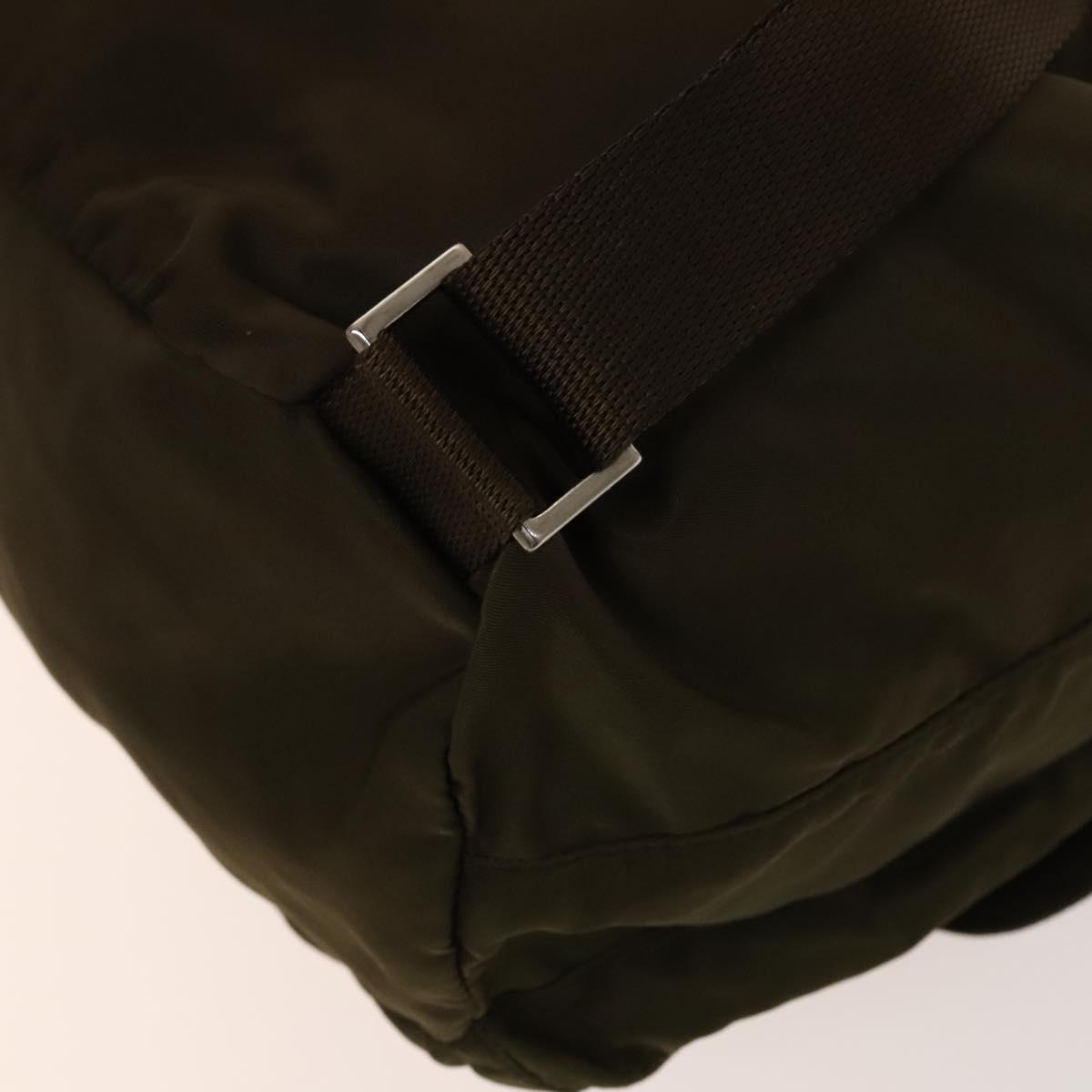 PRADA Backpack Nylon Khaki Silver Auth 140624 PRADA Backpack Nylon Khaki Silver Auth 140624 Silvery ref  main image 3