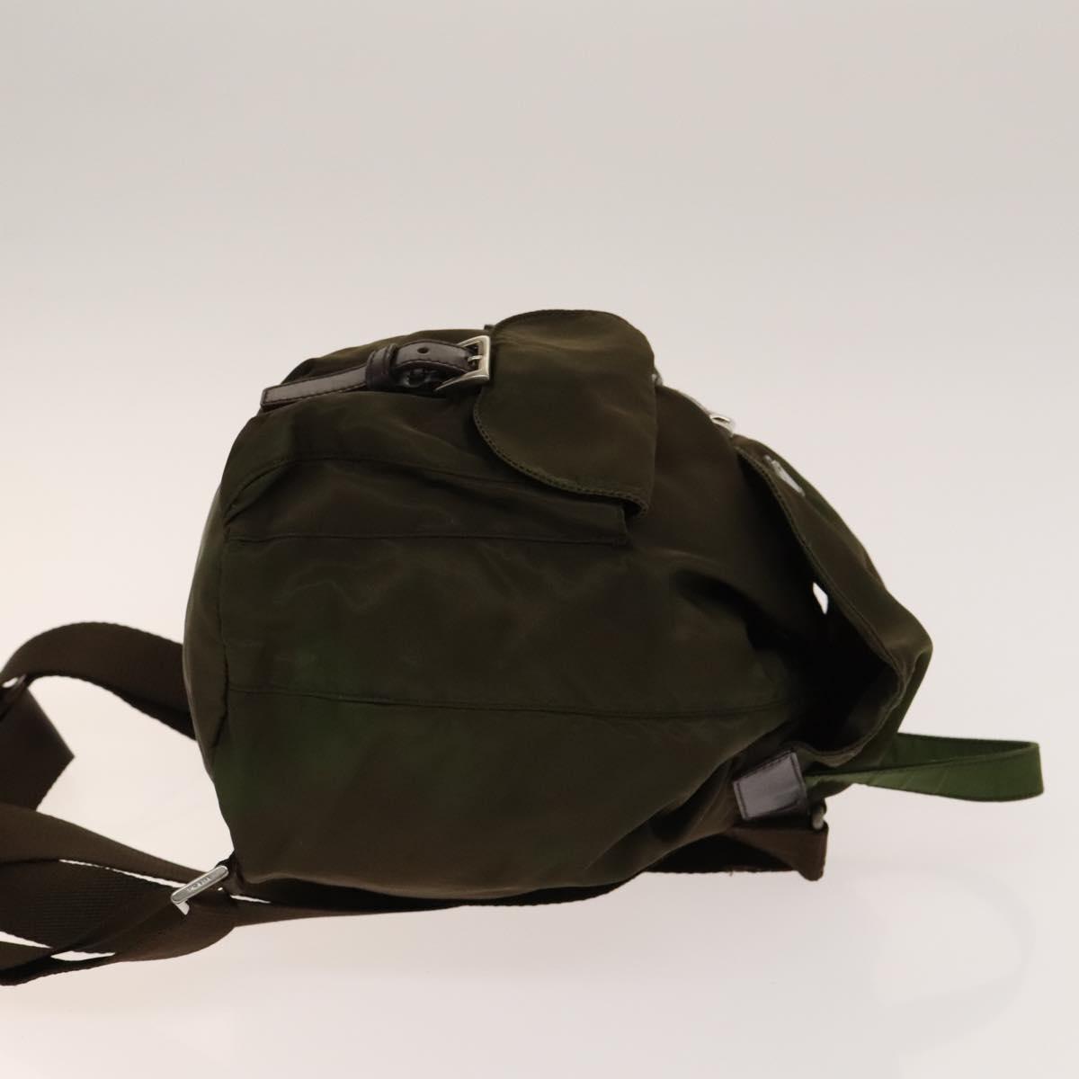 PRADA Backpack Nylon Khaki Silver Auth 140624 | eBay display picture 1