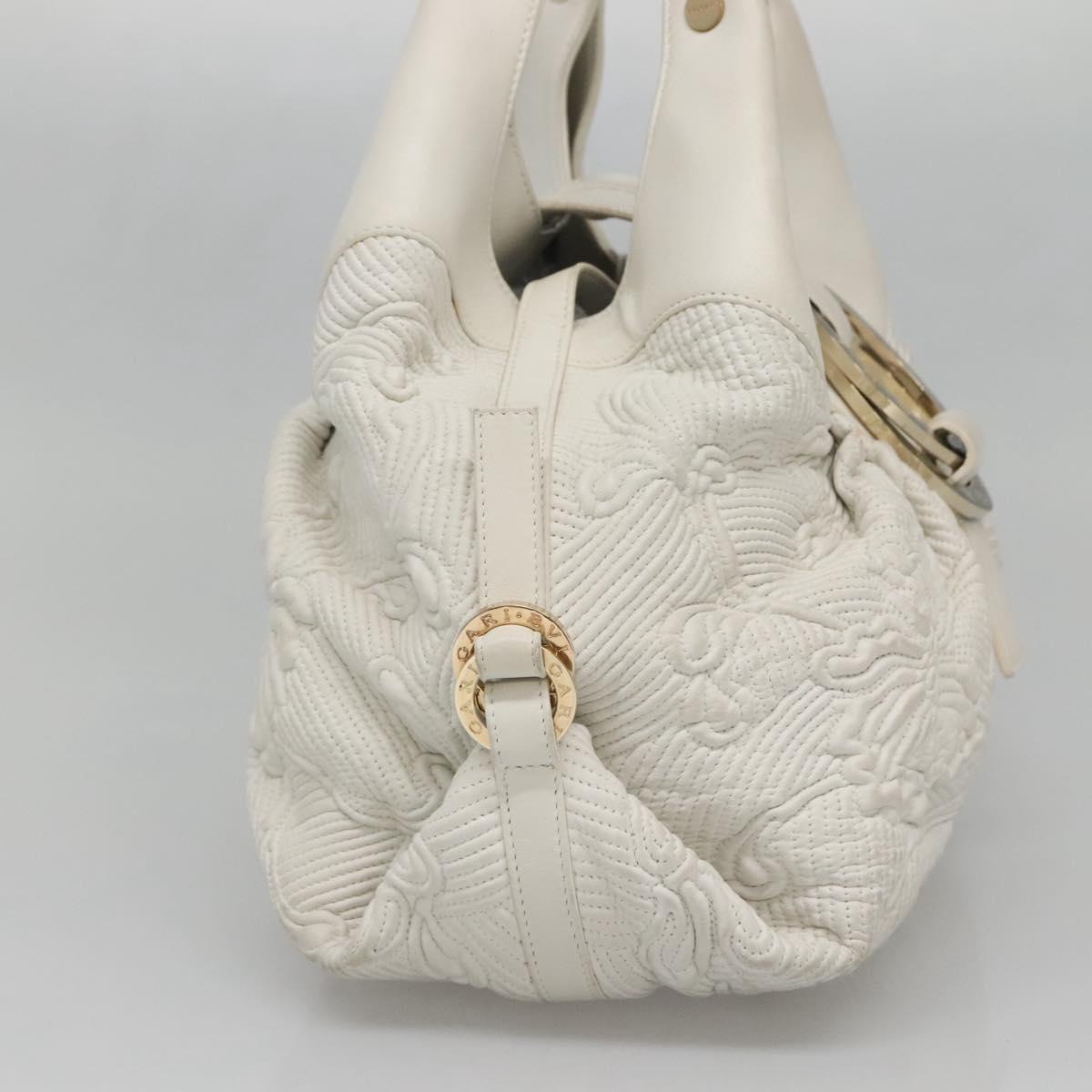 BVLGARI Chandra Shoulder Bag Leather White Gold Auth 140646 | eBay