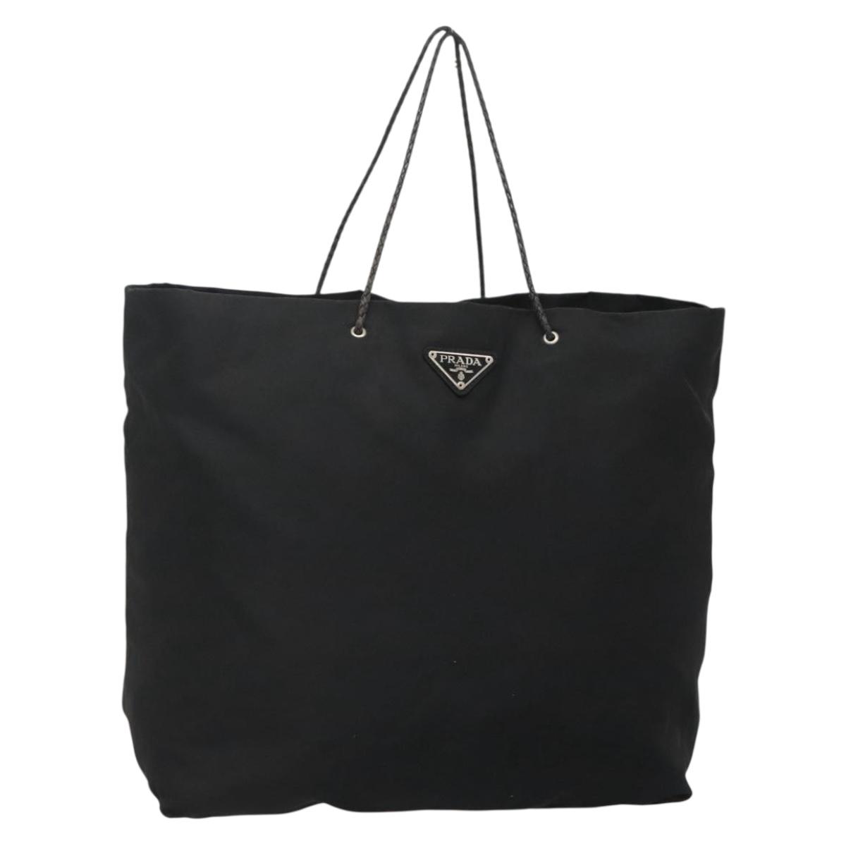 PRADA ブラック ナイロン リュック PRADA Tote Bag Nylon Black Silver Auth 140799 | eBay