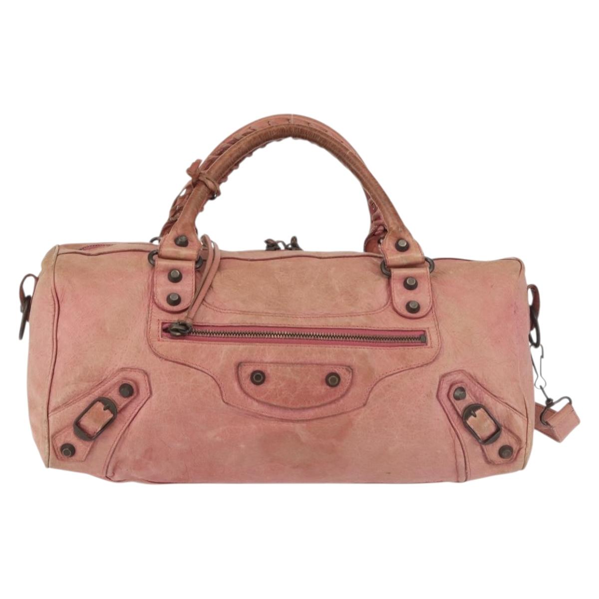 BALENCIAGA The Twiggy Hand Bag Leather 2way Pink 128523 Auth