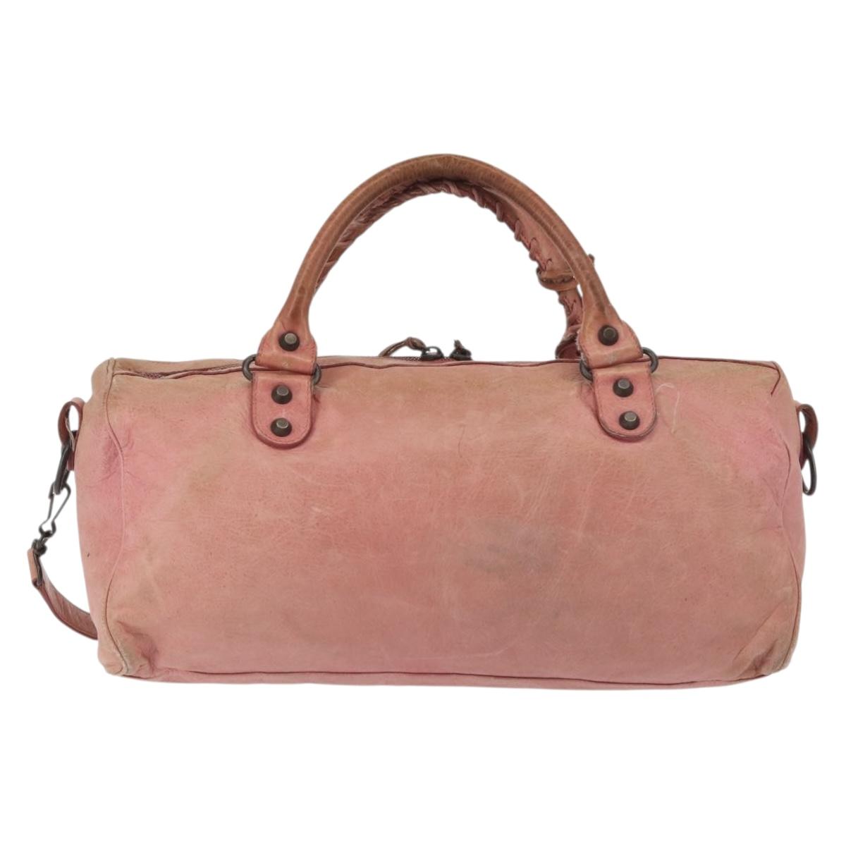 BALENCIAGA The Twiggy Hand Bag Leather 2way Pink 128523 Auth