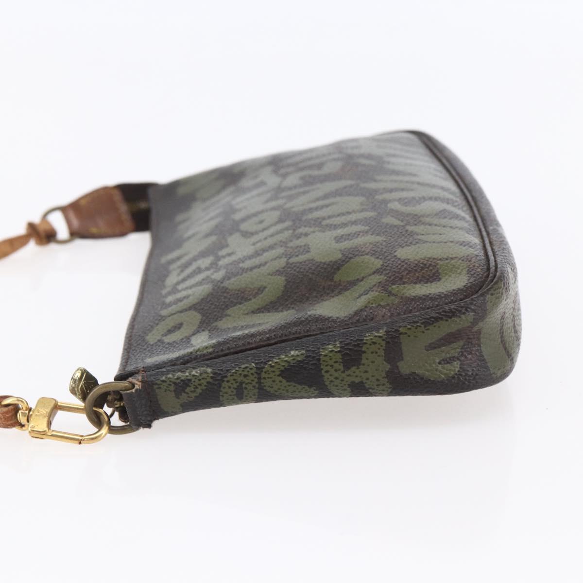 LOUIS VUITTON Graffiti Pochette Accessoires Pouch Khaki M92191 LV